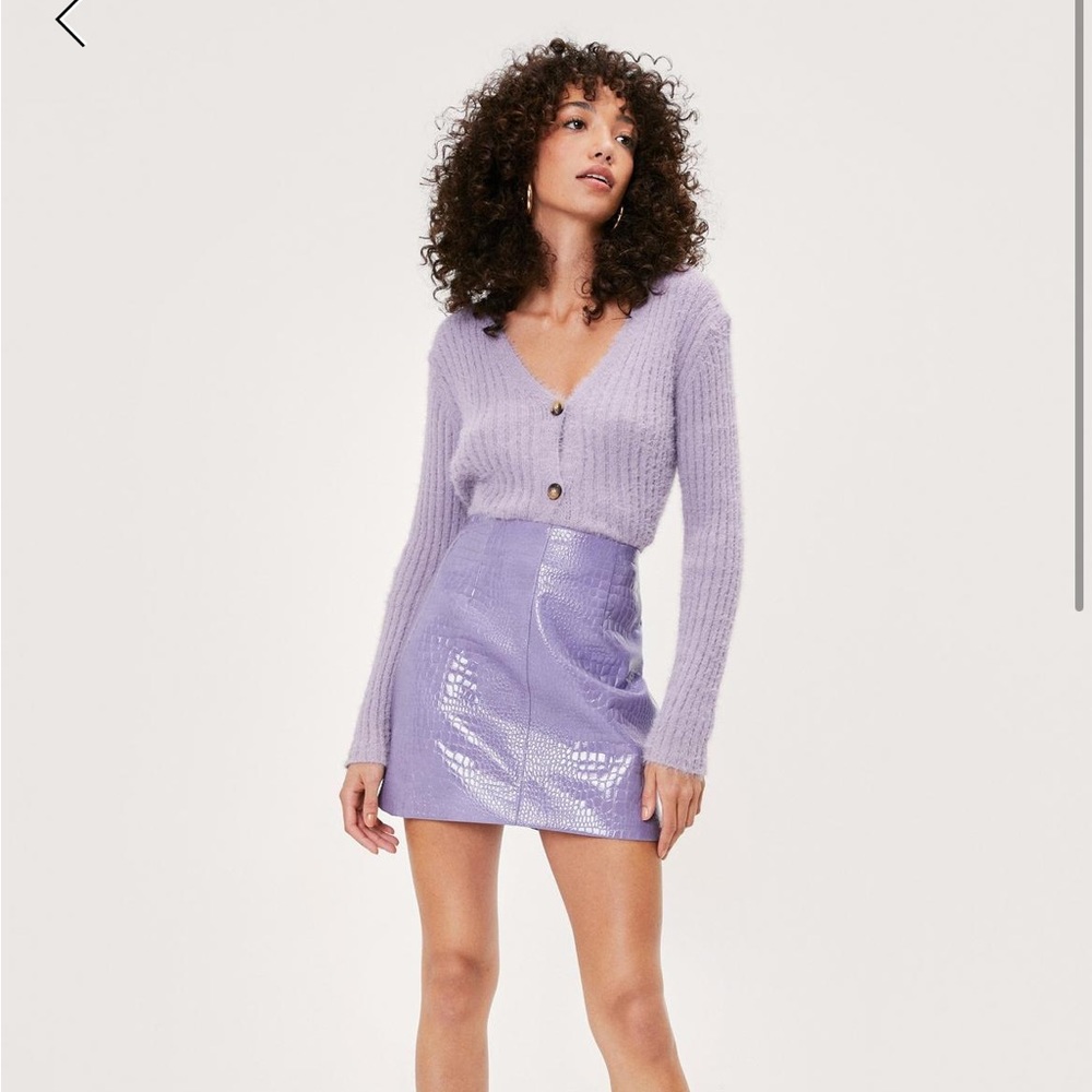 Faux leather mini skirt in Lavender size 4